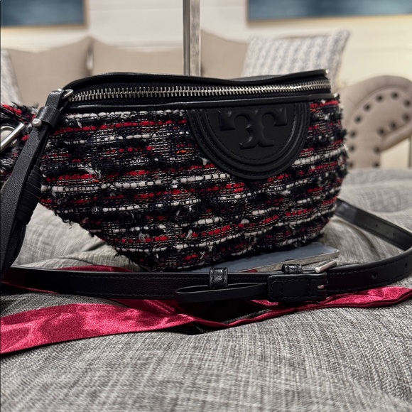 Tory Burch Bag Tory Fleming Tweed Belt Bag Fanny Pack - Picture 3 of 17